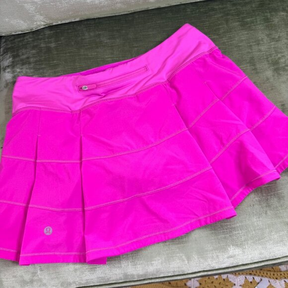 Lululemon Athletica Pace Rival Skirt Pink Size 6 Pleated Tennis Skirt Mid-Rise - Picture 2 of 3